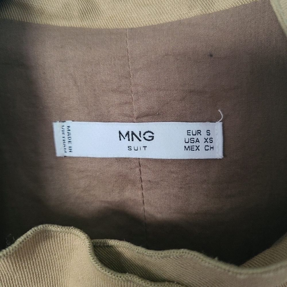 Mango Size XS Tan Beaded Linen Utility Jacket - Picture 7 of 7